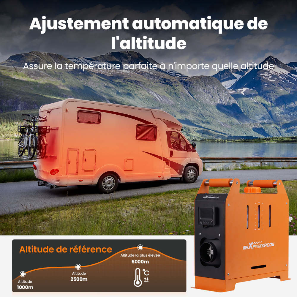 Chauffe-air diesel de 1-5KW avec commande mobile pour camping-cars, pour caravanes, pour remorques de voyage